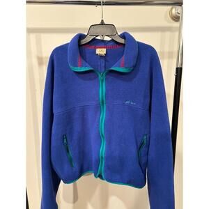 L.L. Bean Blue Performance Jacket with Green Accents